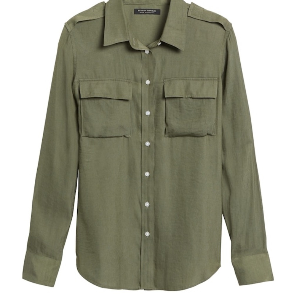 Banana Republic Petite Dillon Classic-Fit Utility Shirt